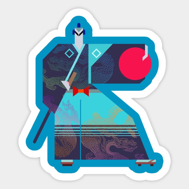 Samurai Sticker by Elefunk